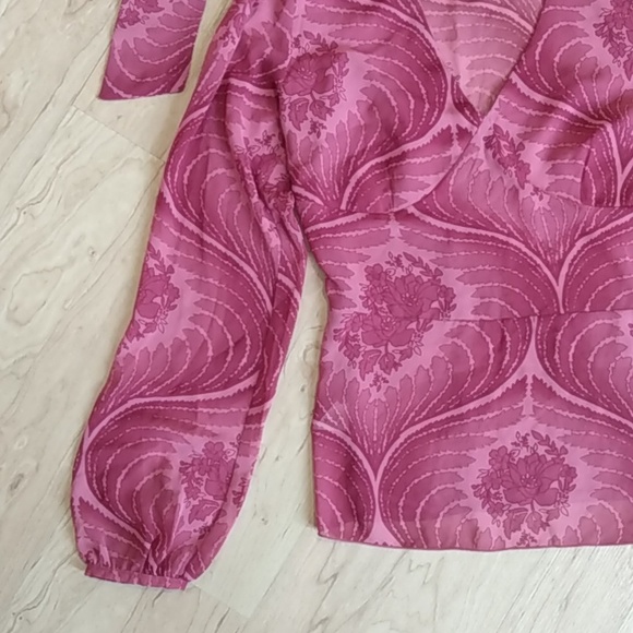 ESPRIT Collection Floral Sheer Top Blouse M - Picture 7 of 14